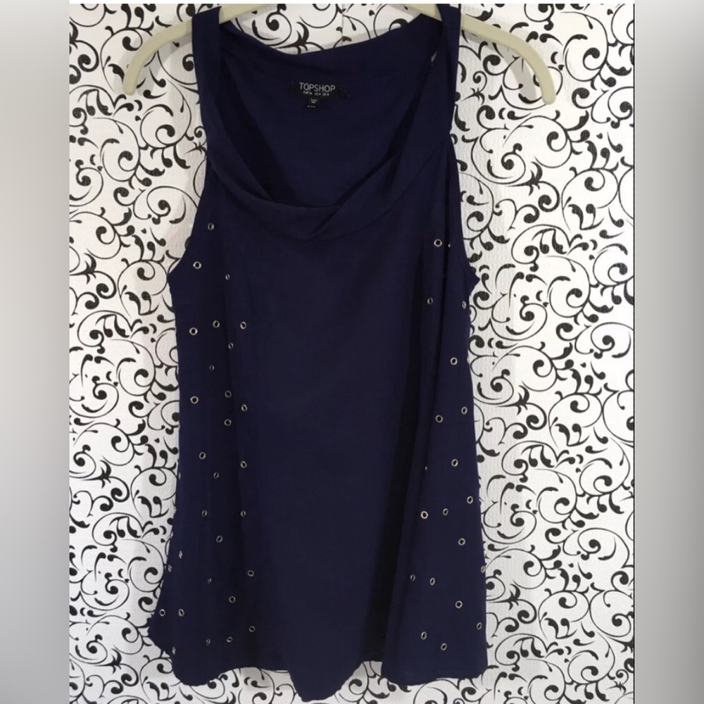 TopShop Blue Tank Top with side grommets